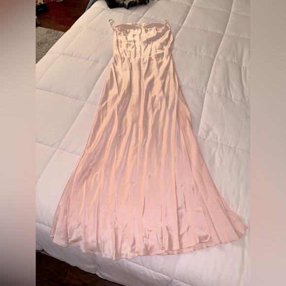 Vintage 90s Y2K 100% Silk Dress Ballet Pink Slip Dress Cowl Silk Dress Ballet - Picture 14 of 16